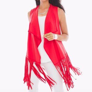 Chico's Red Fringe Vest